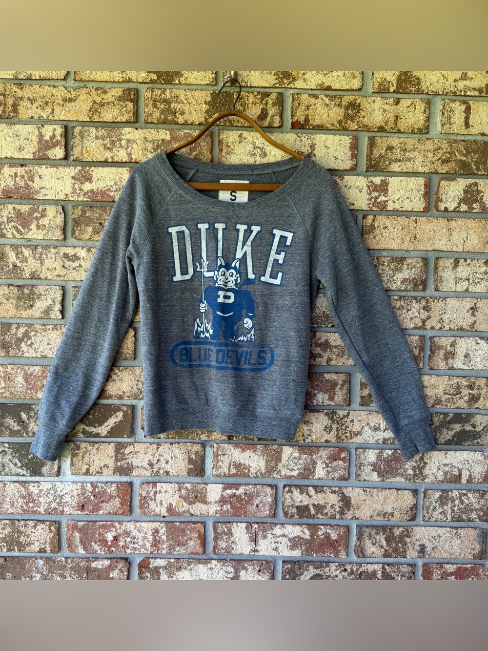 College Vault Duke Blue Devils Long Sleeve Tee Size Small Retro Excellent!